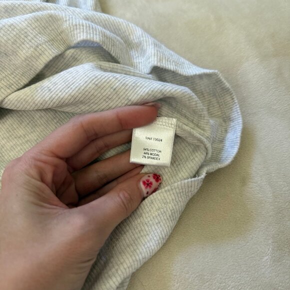 BOBI LOS ANGELES Open Back Ribbed Long Sleeve Top Off White Women’s Small - Picture 5 of 9